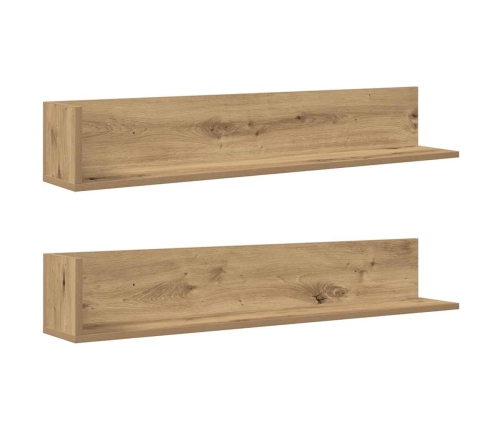 Estantes de pared 2 uds madera roble artisan 100x16,5x16,5 cm