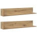 Estantes de pared 2 uds madera roble artisan 100x16,5x16,5 cm