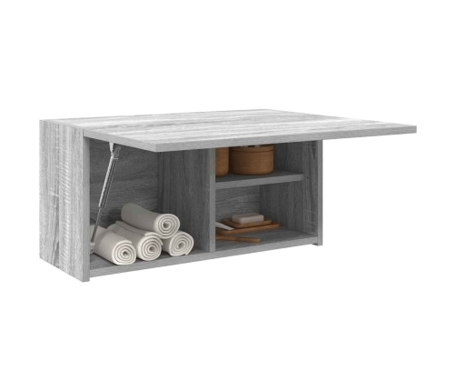 Armario de pared baño madera ingeniería gris Sonoma 60x25x30 cm