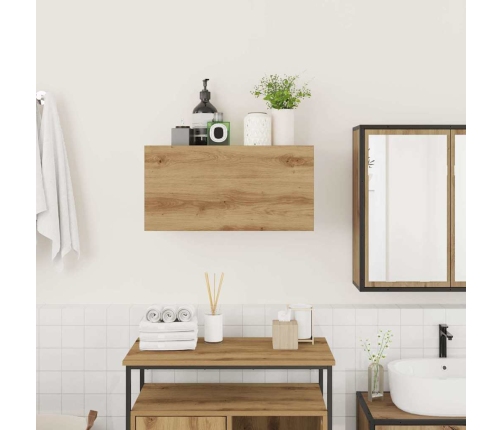 Mueble de pared baño madera ingeniería roble artisan 60x25x30cm