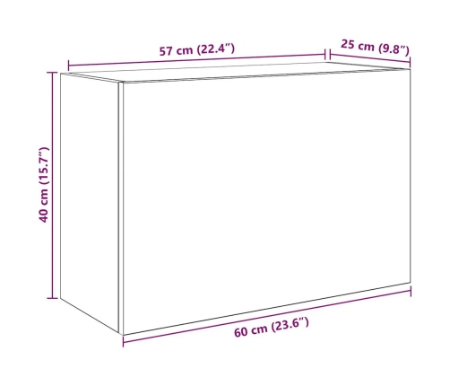 Mueble de pared de baño madera ingeniería blanco 60x25x40 cm