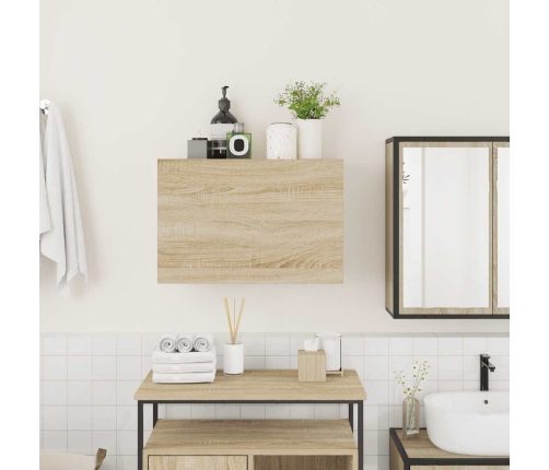 Mueble de pared baño madera ingeniería roble Sonoma 60x25x40 cm