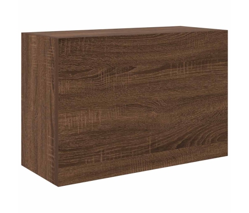 Mueble de pared baño madera ingeniería roble marrón 60x25x40 cm