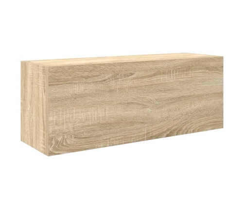 Mueble de pared baño madera ingeniería roble Sonoma 80x25x30 cm