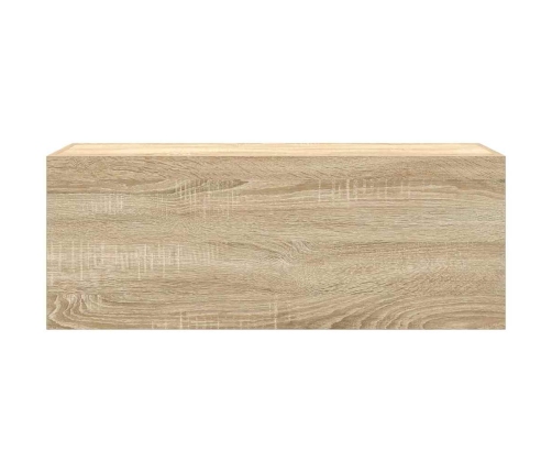 Mueble de pared baño madera ingeniería roble Sonoma 80x25x30 cm