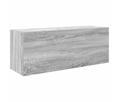 Armario de pared baño madera ingeniería gris Sonoma 80x25x30 cm