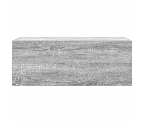 Armario de pared baño madera ingeniería gris Sonoma 80x25x30 cm