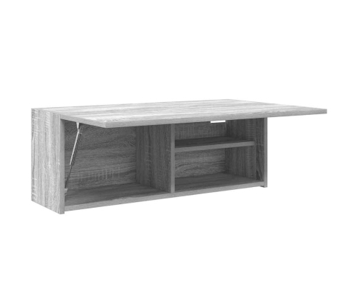 Armario de pared baño madera ingeniería gris Sonoma 80x25x30 cm