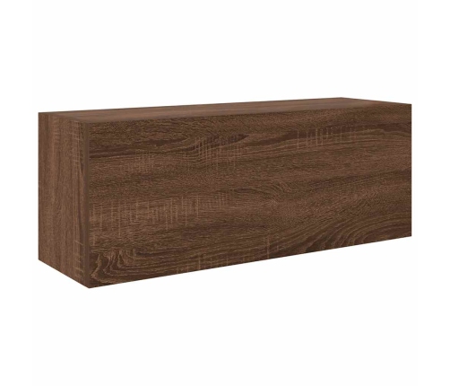 Mueble de pared baño madera ingeniería roble marrón 80x25x30cm