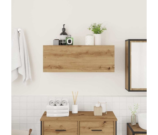 Mueble de pared baño madera ingeniería roble artisan 80x25x30cm