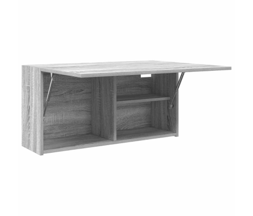 Armario de pared baño madera ingeniería gris sonoma 80x25x40 cm