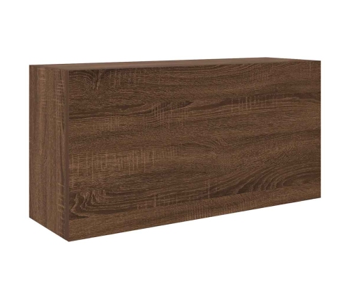 Mueble de pared baño madera ingeniería roble marrón 80x25x40 cm