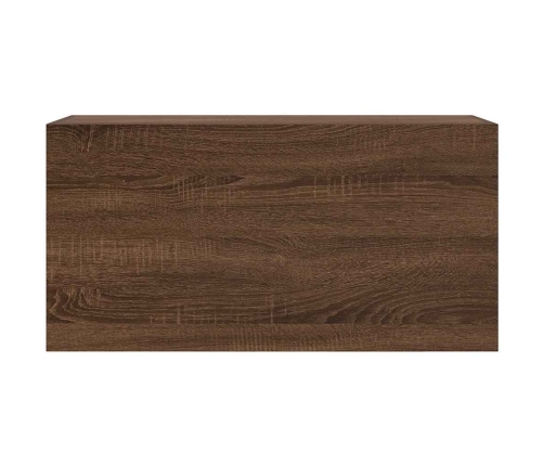 Mueble de pared baño madera ingeniería roble marrón 80x25x40 cm