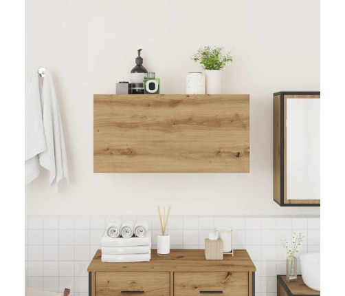 Mueble de pared baño madera ingeniería roble artisan 80x25x40cm