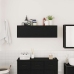 Mueble de pared de baño madera ingeniería negro 100x25x30 cm