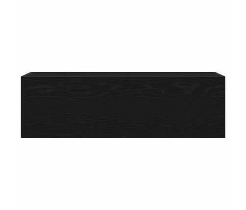 Mueble de pared de baño madera ingeniería negro 100x25x30 cm