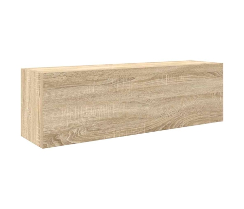 Mueble de pared baño madera ingeniería roble sonoma 100x25x30cm