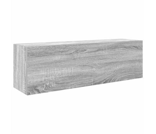 Armario de pared baño madera ingeniería gris sonoma 100x25x30cm