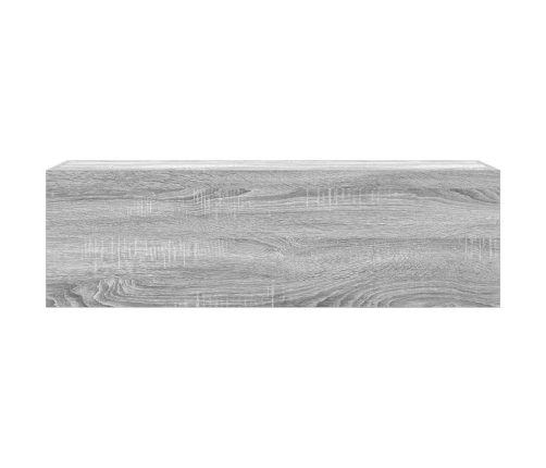 Armario de pared baño madera ingeniería gris sonoma 100x25x30cm