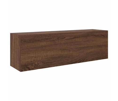 Mueble de pared baño madera ingeniería roble marrón 100x25x30cm