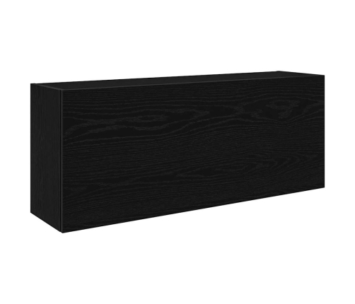 Mueble de pared de baño madera ingeniería negro 100x25x40 cm