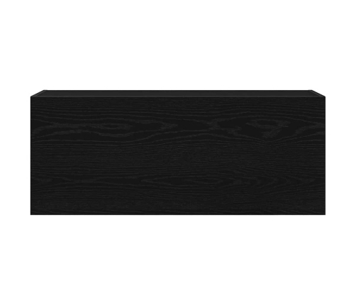 Mueble de pared de baño madera ingeniería negro 100x25x40 cm