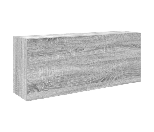 Armario de pared baño madera ingeniería gris sonoma 100x25x40cm