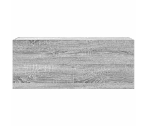 Armario de pared baño madera ingeniería gris sonoma 100x25x40cm