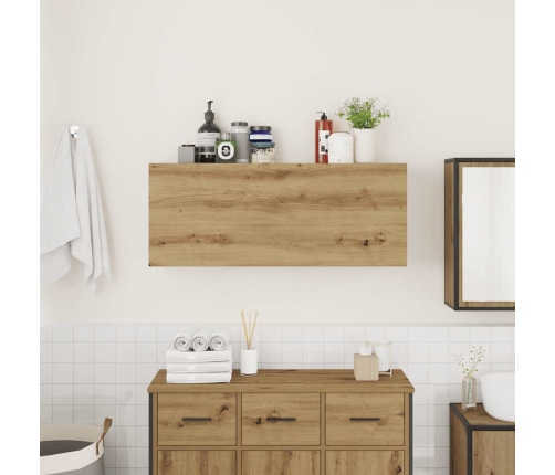 Mueble pared baño madera ingeniería roble artisan 100x25x40 cm