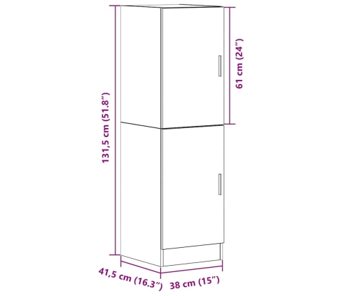 Mueble de cocina madera de ingeniería blanco 38x41,5x131,5 cm