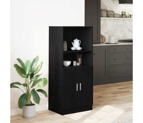 Mueble de cocina madera de ingeniería negro 57x41,5x131,5 cm