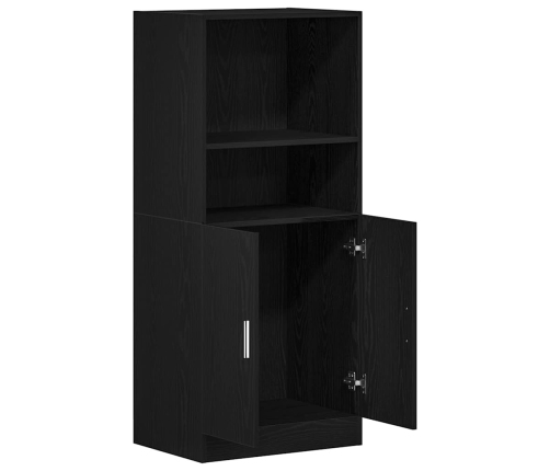 Mueble de cocina madera de ingeniería negro 57x41,5x131,5 cm