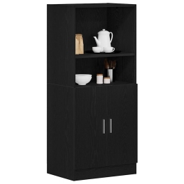 Mueble de cocina madera de ingeniería negro 57x41,5x131,5 cm