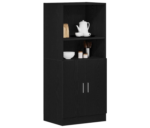 Mueble de cocina madera de ingeniería negro 57x41,5x131,5 cm