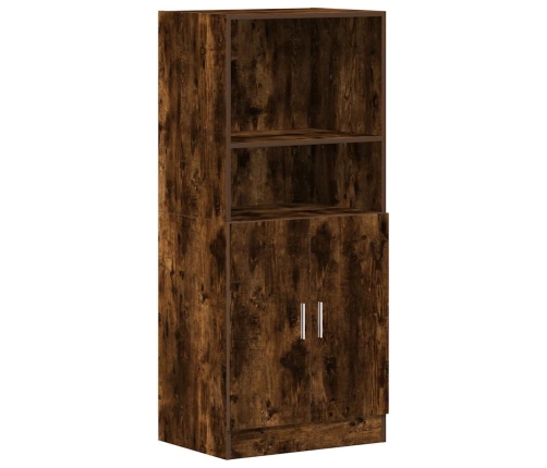 Mueble cocina madera ingeniería roble ahumado 38x41,5x131,5 cm