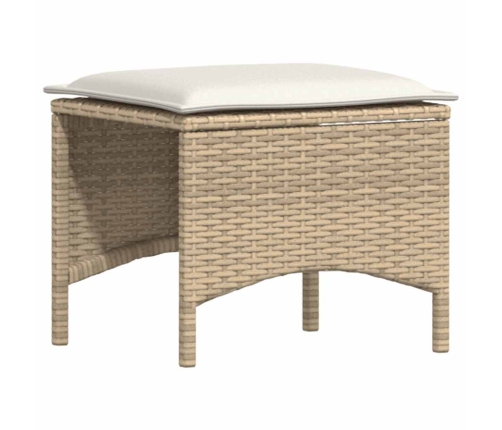 Set de comedor jardín con cojines 4 pzas ratán sintético beige