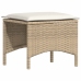 Set de comedor jardín con cojines 4 pzas ratán sintético beige