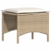 Set comedor de jardín 3 pzas con cojines ratán sintético beige