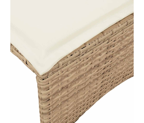 Set comedor de jardín 3 pzas con cojines ratán sintético beige