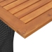 Mesa de jardín superficie de madera ratán PE negro 105x75x72 cm