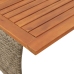 Mesa de jardín superficie de madera ratán PE gris 105x75x72 cm