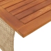 Mesa de jardín superficie de madera ratán PE negro 105x75x72 cm