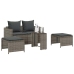 Set de muebles de jardín 5 pzas y cojines apilables gris