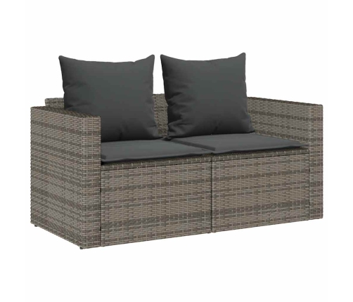 Set de muebles de jardín 5 pzas y cojines apilables gris