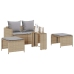 Set de muebles de jardín con cojines apilables 5 pzas beige