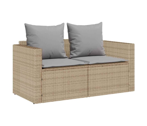 Set de muebles de jardín con cojines apilables 5 pzas beige