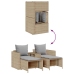 Set de muebles de jardín con cojines apilables 5 pzas beige