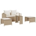 Set de muebles de jardín con cojines apilables 5 pzas beige