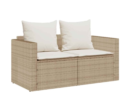 Set de muebles de jardín con cojines apilables 5 pzas beige