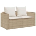 Set de muebles de jardín con cojines apilables 5 pzas beige